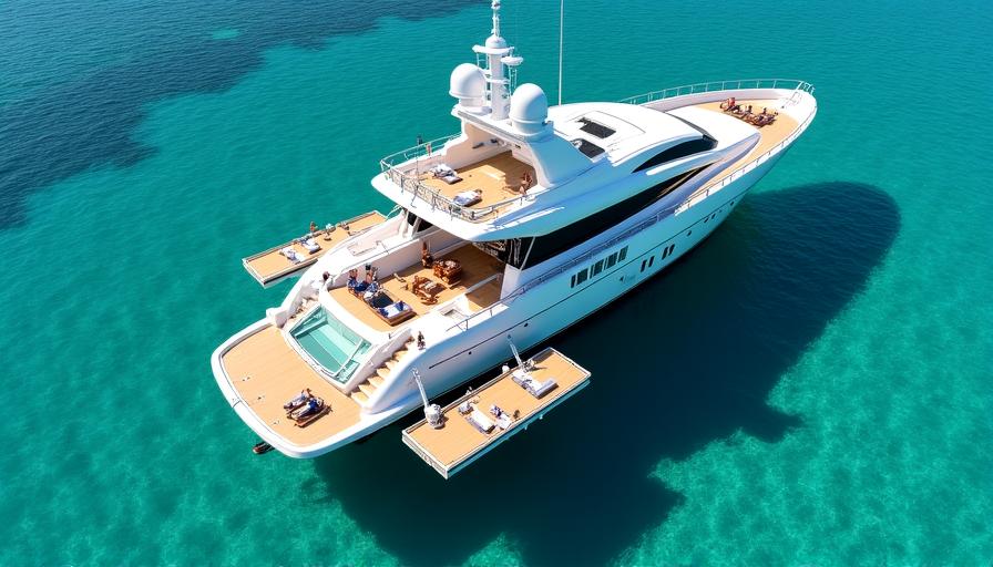 Beach club di lusso espandibile su uno yacht moderno